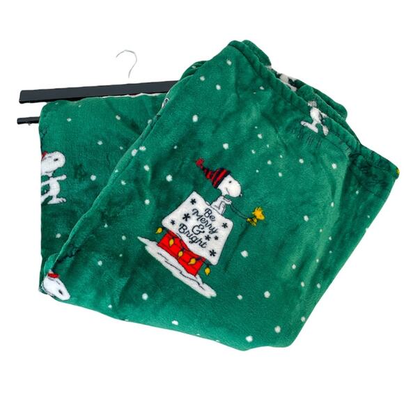 Peanuts Snoopy and Woodstock Christmas Blanket, Green, 50x70 - Picture 2 of 9